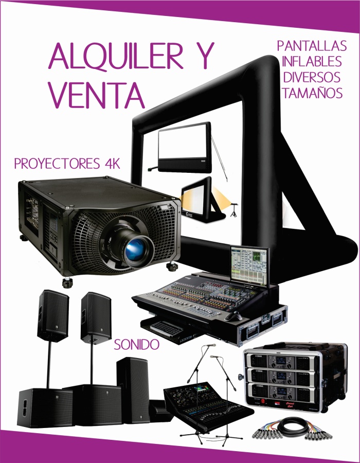 Diseño servicios de alquiler de equipos de cine